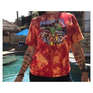 Size medium hand dyed Marvel tee